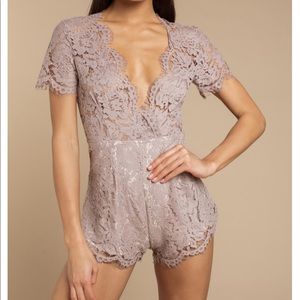 TOBI Mauve Lace Romper
